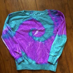 Small tie dye crew neck sweatshirt